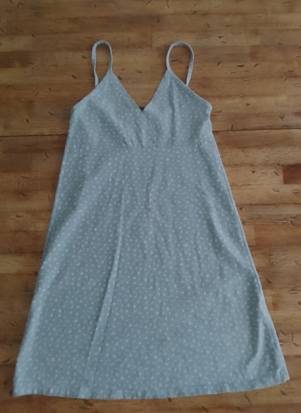 Brandy Melville Pale Blue Floral V-Neck Babydoll Dress